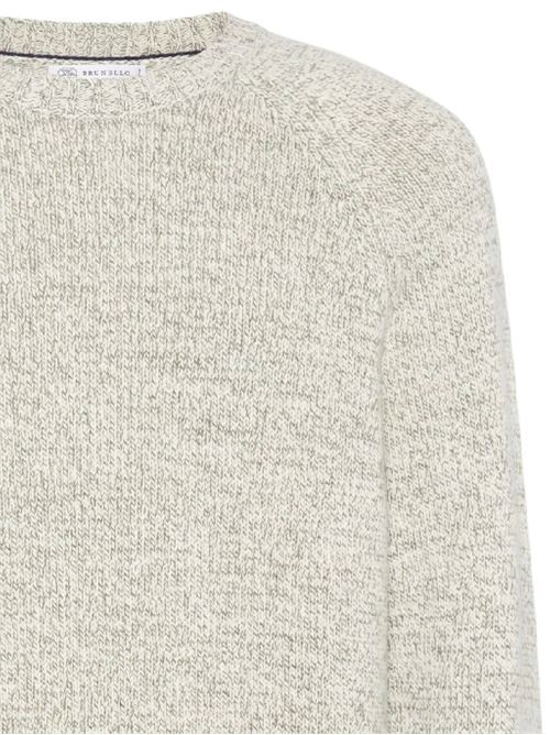 Maglione in cashmere verde/beige Brunello Cucinelli | MSA504900C2222